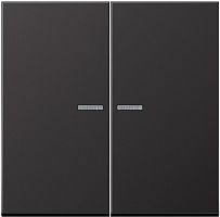 Лицевая панель Jung LS990 metal для 2-кл. выключателя с подсветкой алюминий темный  картинка